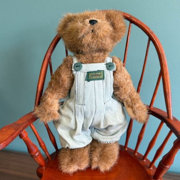 Vintage Boyds Bear Plush 8" Edmund T. Bear 1997 w Heart Sweater Pastel Bibs Tags - Picture 8 of 10